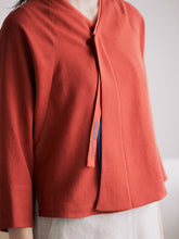 將圖片載入圖庫檢視器 DOLSILNAI 刺繡七分袖紅色罩衫