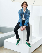 將圖片載入圖庫檢視器 BOX&COX Mysider 綠色厚底帆布鞋