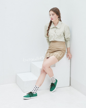 將圖片載入圖庫檢視器 BOX&COX Mysider 綠色厚底帆布鞋