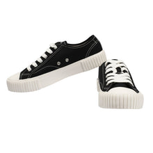 將圖片載入圖庫檢視器 BOX&COX Via 黑色厚底帆布鞋