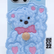將圖片載入圖庫檢視器 SECOND UNIQUE NAME 蘇打藍小熊絨毛手機殼