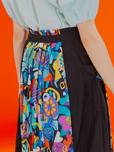 將圖片載入圖庫檢視器 CCOMAQUE 摺皺拼接黑色長裙