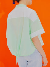 將圖片載入圖庫檢視器 CCOMAQUE V領拼接韓服白色襯衫