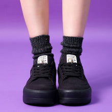 將圖片載入圖庫檢視器 POSE GANCH Mummum C.V 全黑色厚底麵包帆布鞋