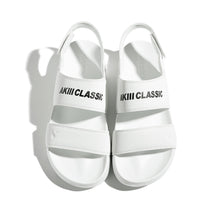 將圖片載入圖庫檢視器 AKIII CLASSIC Quick Slide 鞋跟魔鬼氈白色拖鞋
