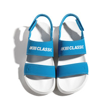 將圖片載入圖庫檢視器 AKIII CLASSIC Quick Slide 鞋跟魔鬼氈藍色拖鞋
