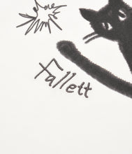 將圖片載入圖庫檢視器 FALLETT Night Nero 手繪黑貓白色短版T恤 (MAMAMOO 輝人同款)
