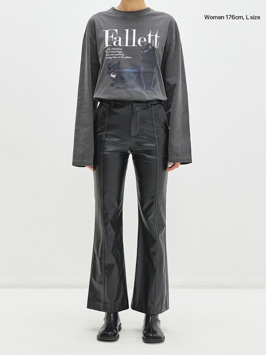 ☆送料・関税込☆FALLETT★DEUX NERO LONG SLEEVE★Tシャツ★ FALLETT Deux Nero 黑貓深灰色長袖上衣– NOTAG TAIWAN