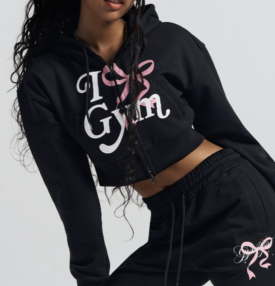 [2024 CAST] (HDEX) Womans Gym Crop Hoddie Zip-up