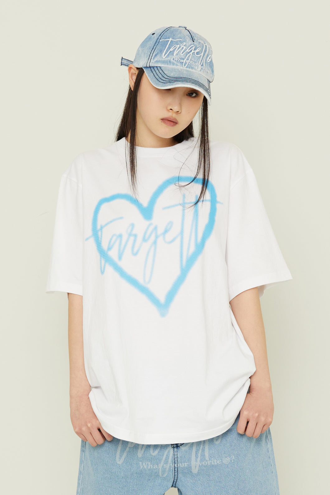 TARGETTO Heart Logo Spray 噴漆愛心白色T恤