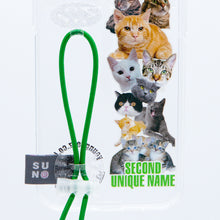 將圖片載入圖庫檢視器 SECOND UNIQUE NAME 貓貓綠色彈力指套手機殼

