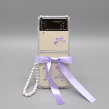 將圖片載入圖庫檢視器 SECOND UNIQUE NAME 透明芭蕾風蝴蝶結紫色手機殼 (Z FLIP)
