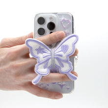 將圖片載入圖庫檢視器 SECOND UNIQUE NAME 透明蝴蝶紫色手機殼
