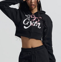 將圖片載入圖庫檢視器 [2024 CAST] (HDEX) Womans Gym Crop Hoddie Zip-up
