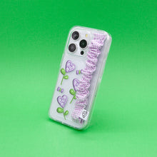 將圖片載入圖庫檢視器 SECOND UNIQUE NAME 紫色花花格紋指套透明手機殼
