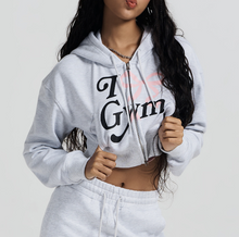 將圖片載入圖庫檢視器 [2024 CAST] (HDEX) Womans Gym Crop Hoddie Zip-up
