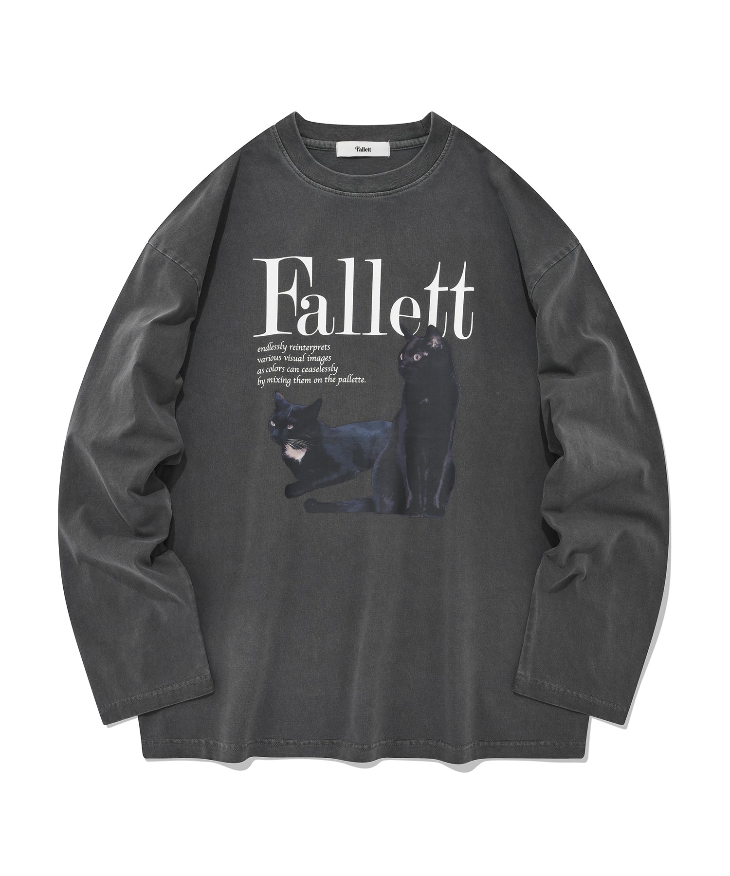 ●FALLETT●DEUX NERO MTM スウェット 長袖 猫ちゃん 男女兼用 ネコ プリント スウェットシャツ – 古着屋Top of the Hillの