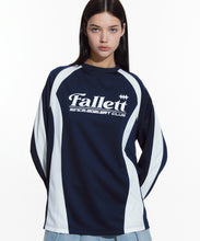 將圖片載入圖庫檢視器 FALLETT Sports Club 運動風藍白撞色長袖上衣
