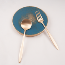 將圖片載入圖庫檢視器 [GEOCHANG YUGI] Dessert Spoon &amp; Fork Set &quot;花&quot;
