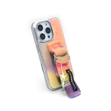 將圖片載入圖庫檢視器 SECOND UNIQUE NAME  星織綁帶手機殼 日落橘 (銀色邊框)
