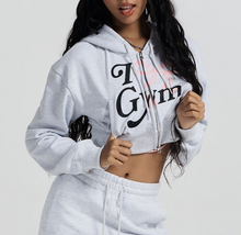 將圖片載入圖庫檢視器 [2024 CAST] (HDEX) Womans Gym Crop Hoddie Zip-up
