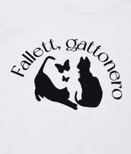 將圖片載入圖庫檢視器 FALLETT Nerofly 貓貓蝴蝶白色短袖T恤
