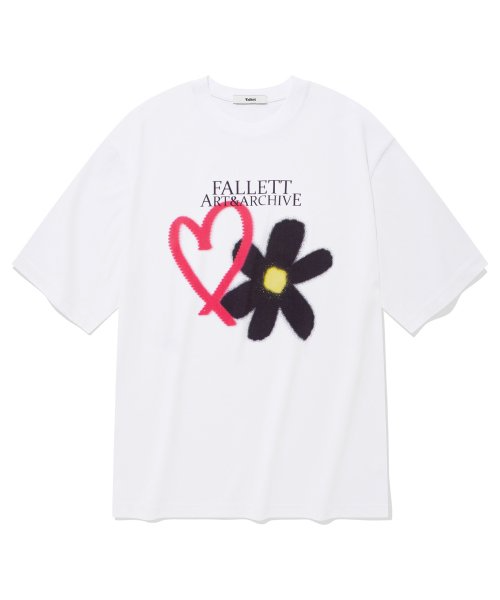 FALLETT Love Spray 愛心噴漆白色短袖T恤 (STAYC YOON同款)