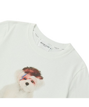 將圖片載入圖庫檢視器 BEYOND CLOSET 搖滾狗狗印花白色短版T恤
