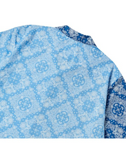 將圖片載入圖庫檢視器 BEYOND CLOSET Collection Line 藍色拼接開領純棉短袖襯衫
