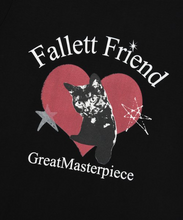將圖片載入圖庫檢視器 FALLETT Heart Nero 愛心黑貓黑色短袖T恤
