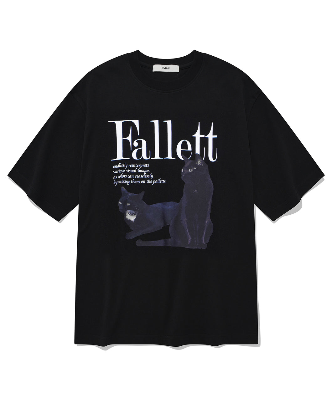 FALLETT Deux Nero 黑貓黑色短袖上衣
