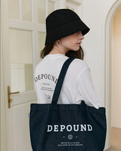 將圖片載入圖庫檢視器 DEPOUND Logo 丹寧藍長方形帆布包
