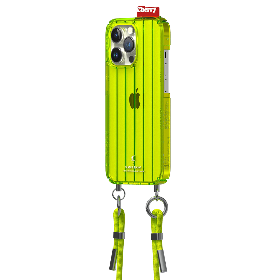 SLBS x CL聯名 Cherry可拆式背帶手機殼_螢光綠色
