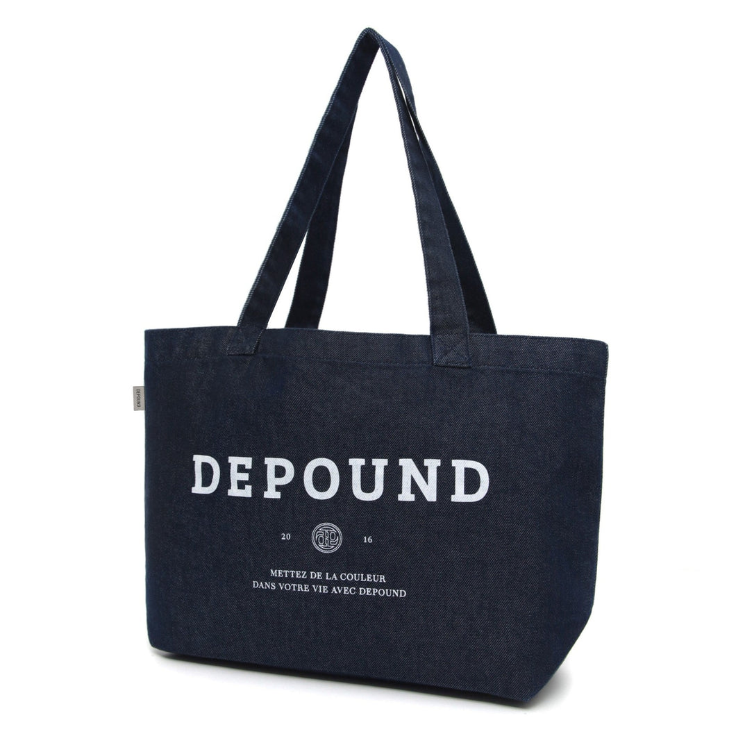 DEPOUND Logo 丹寧藍長方形帆布包