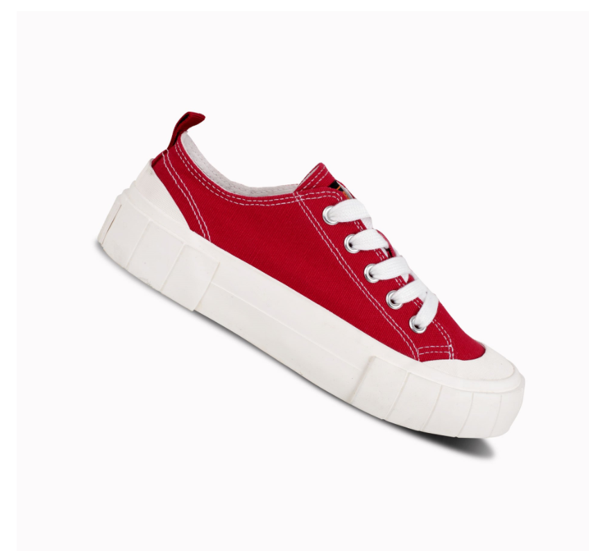 BOX&COX 紅色厚底帆布鞋